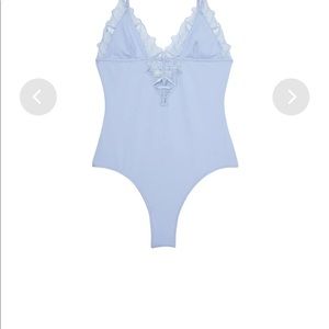 LILY EMBROIDERY V-NECK PLUNGE BODYSUIT